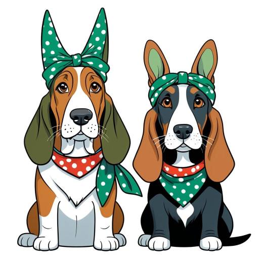Whimsical Duo: Basset Hound and Korat