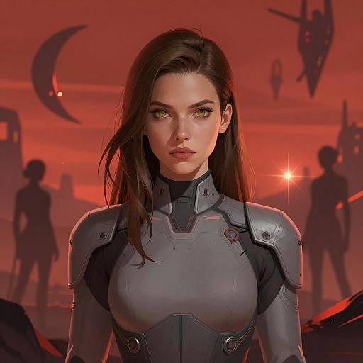 Futuristic Woman in Alien Landscape