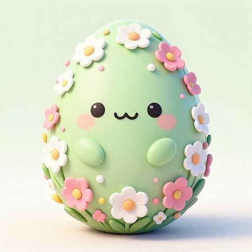 Kawaii Spirit Easter Egg in Monet Style