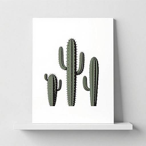Minimalist Bold Graphic Mini Cactuses