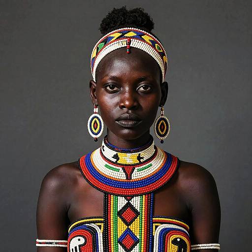 Surreal Maasai Woman with Geometric Patterns
