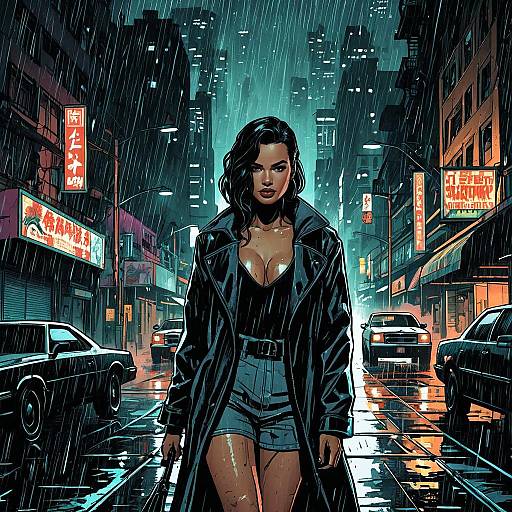 Neo-Noir: Hot Girl in Rainy City