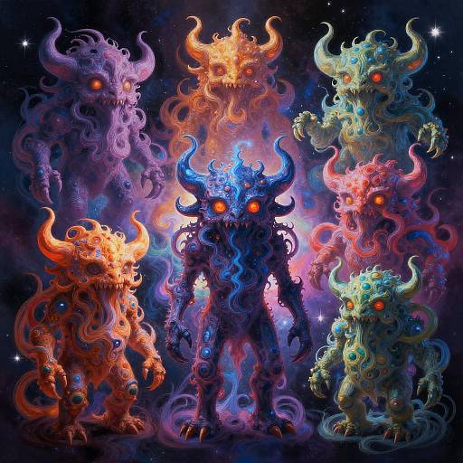 Abstract Cosmic Monster Visualization