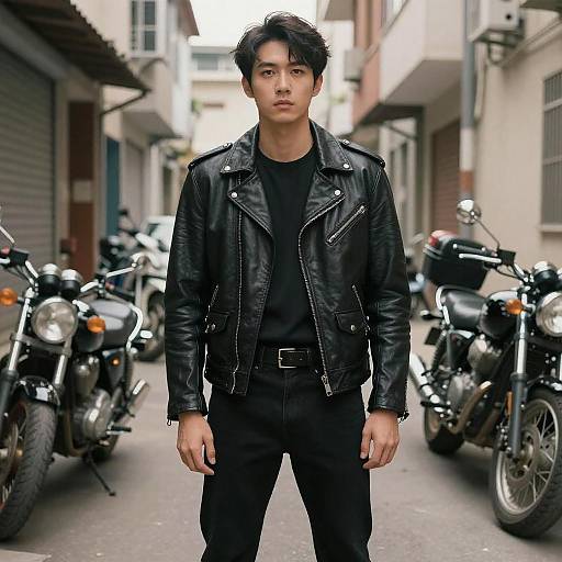 Stylish Man in Urban Alleyway Scene