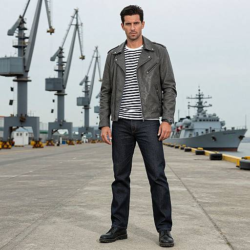 Confident Man in Urban Industrial Style