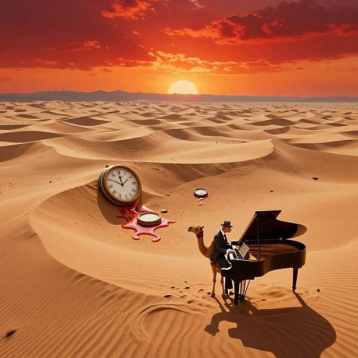Surreal Desert Dreamscape with Camel