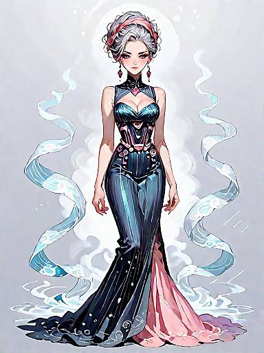 Dark Fantasy Woman in Modern Ball Gown