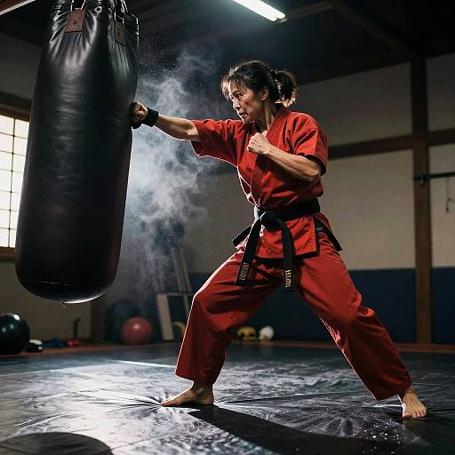 Fierce Female Martial Artist Training
