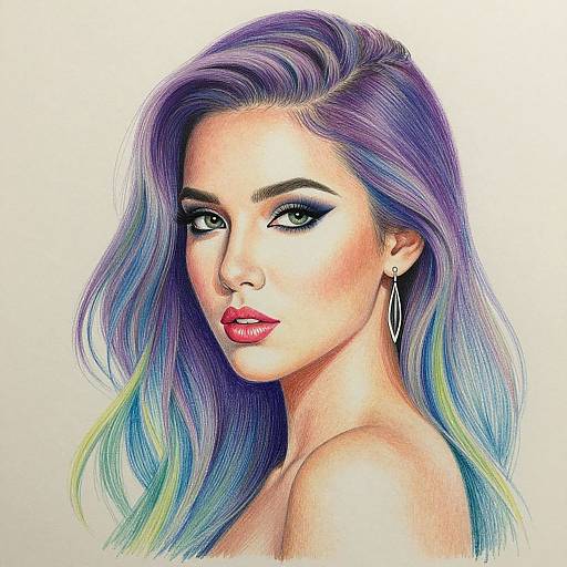 Vivid Multicolor Portrait with Bold Makeup
