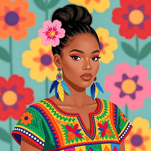 Vibrant Portrait of a Woman in Nature