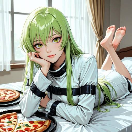 Lelouch in Straitjacket with Pizza