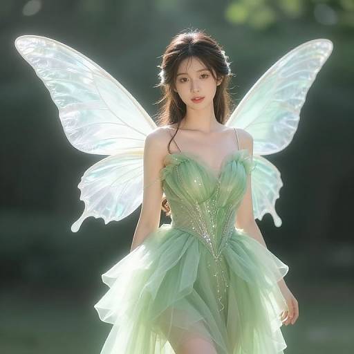 Enchanted Fairy in Green Dress