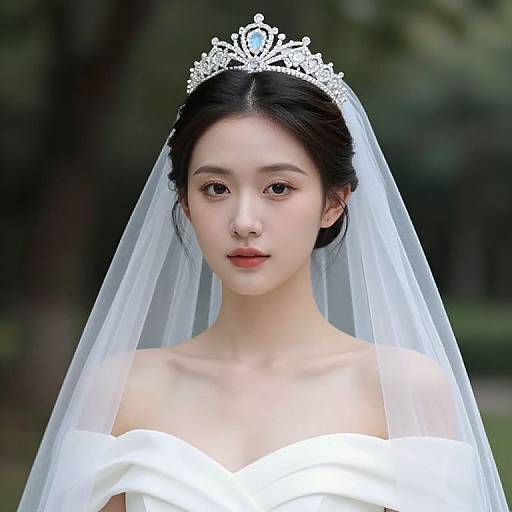 Elegant Bride in White Dress