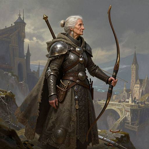 Battle-Hardened Elderly Ranger DND Art