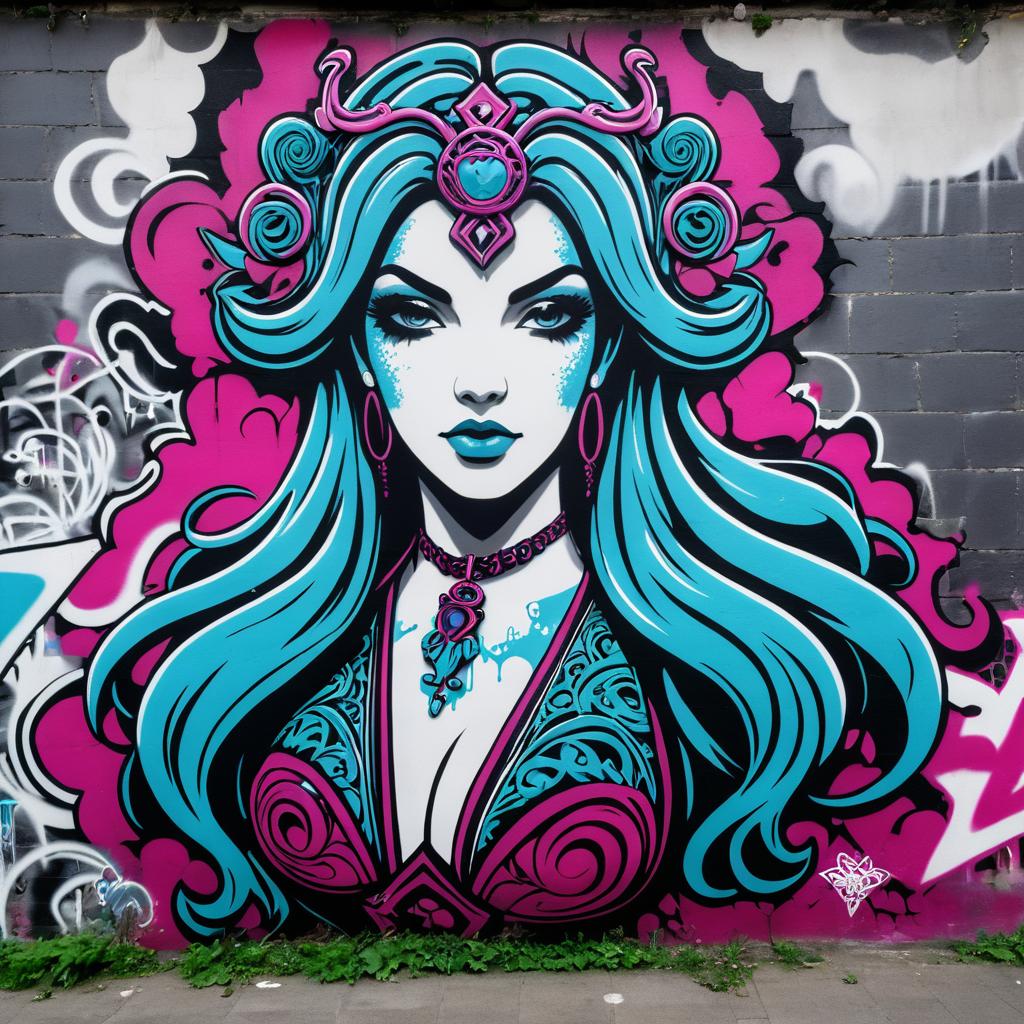 Urban Graffiti: Sedusa-Inspired Female Character