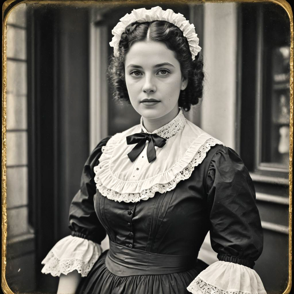 Vintage Maid in Retro Curls Photograph