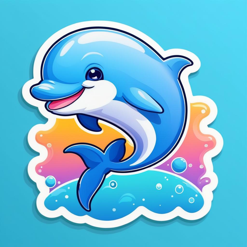 Playful Dolphin Sticker for Kids