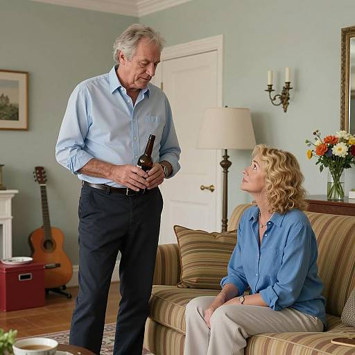 Cozy Living Room Scene with Couple