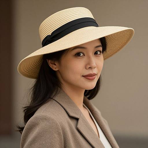 Vintage Woman Wearing Elegant Hat
