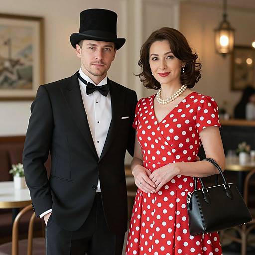 Elegant Couple in Cozy Café