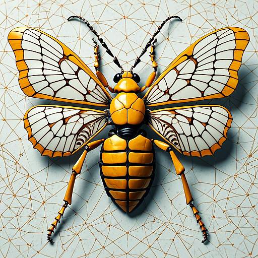 Ornate Rococo Insect Skeleton 3D Render