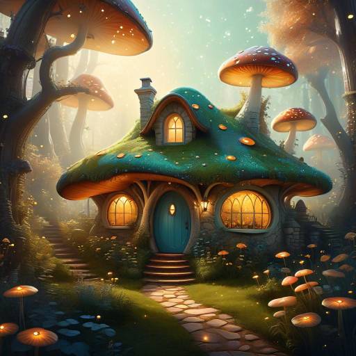 Whimsical Mushroom House in Enchanted Glade