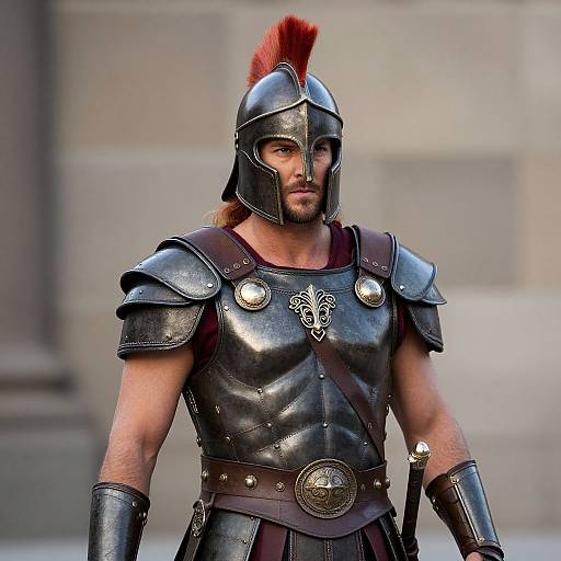 Gladiator in Red Mohawk Armor