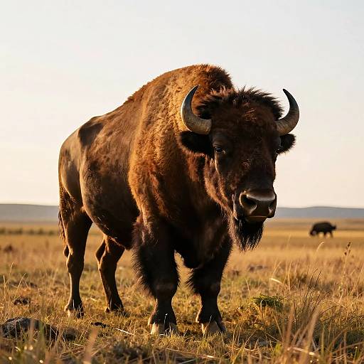 Heroic American Bison on Prairie