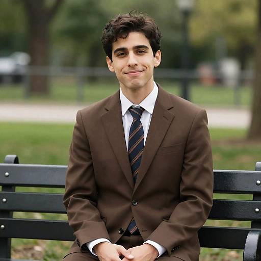 Portrait of a Smiling Man in a Park