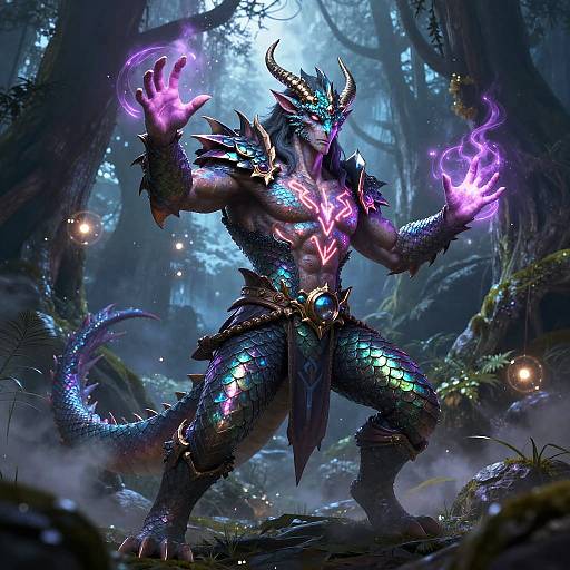 Dragonborn Mage Casting Spell