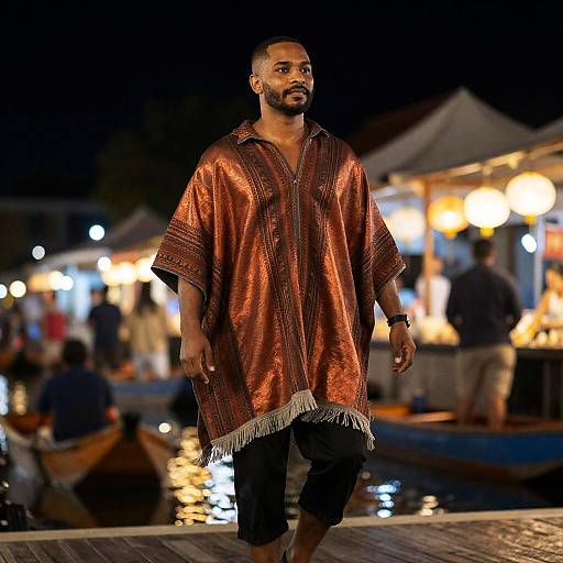 Lantern-Lit Floating Market Street Poet