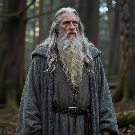 Elderly Wizard in Forest