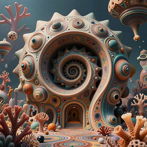 70s Afrofuturist Biomorphic Coral Sanctuary