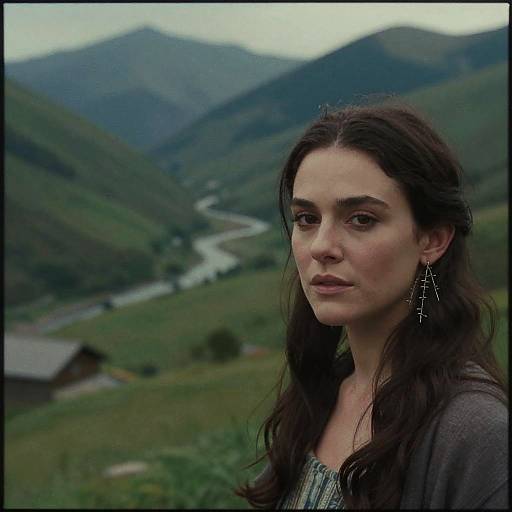 Cinematic Woman in Green Valley