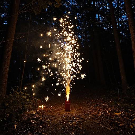 Celestial Golden Sparks in Forest