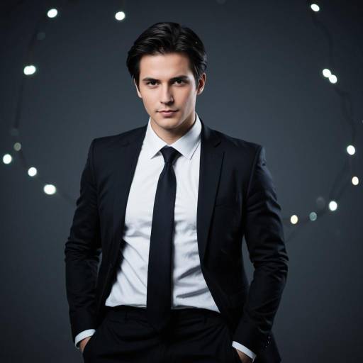 Confident Young Man in Dark Suit