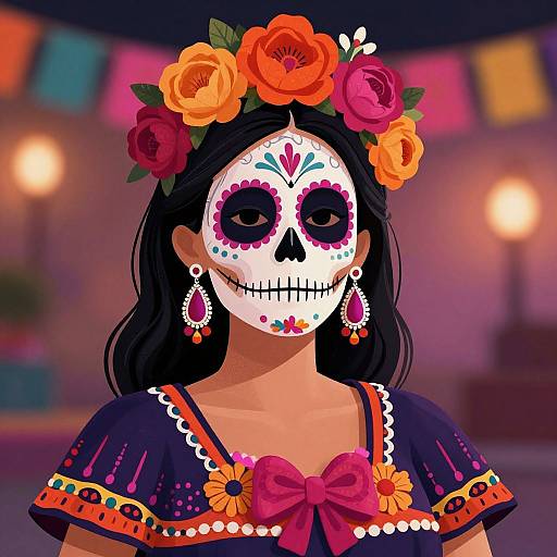 Vibrant Dia de los Muertos Illustration
