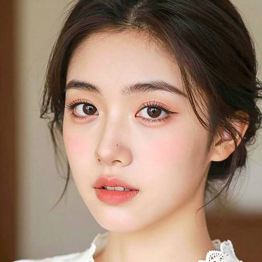 Elegant Close-Up of a Young Woman