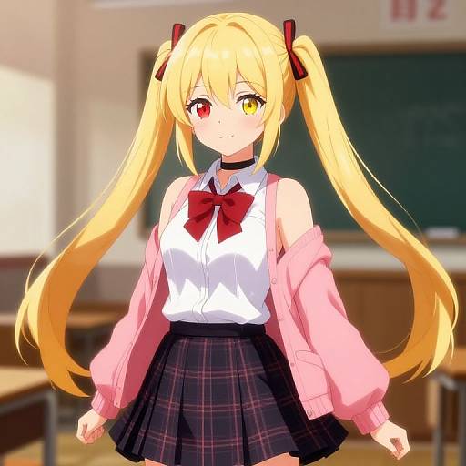 Anime Girl with Blonde Twin Tails