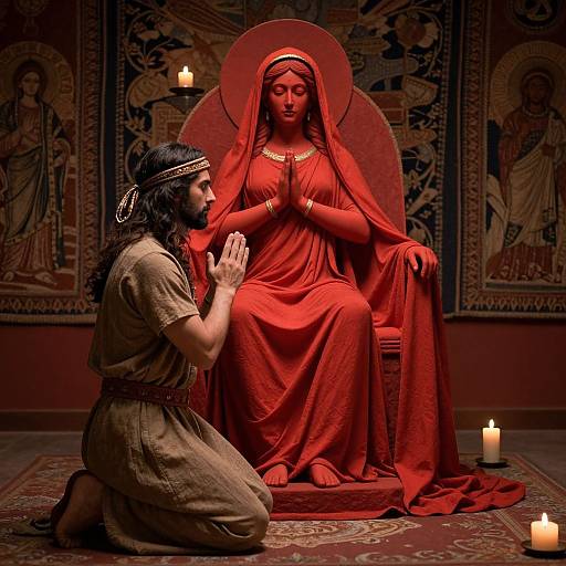 Reverent Man Before Red Goddess