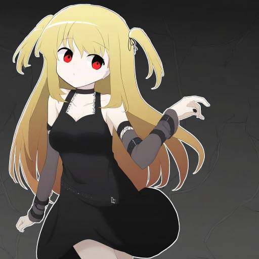 Illustration of Amane misa, death note in the style of Hagoonha