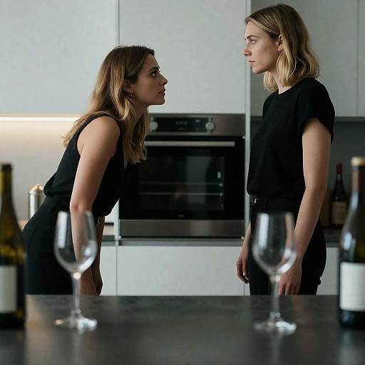 Intense Face-Off in a Modern Kitchen