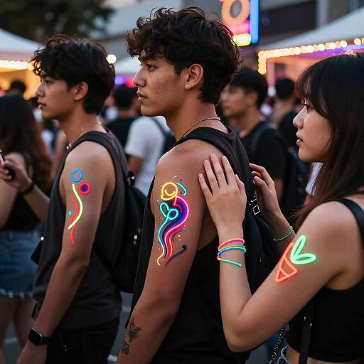 Neon Tattoo Festival Crowd Scene