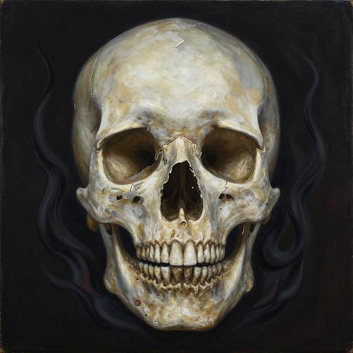 Symmetrical Skull with Sinister Flames