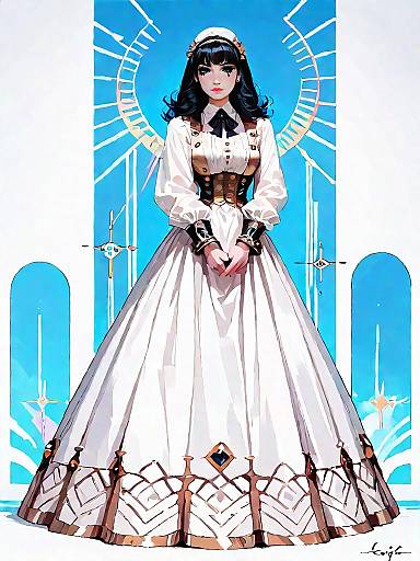 Elegant Woman in Classic Twist Fashion