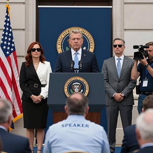 Presidential Address with Key Figures Present