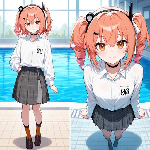 Adachi Rei in Playful School Uniform Pose