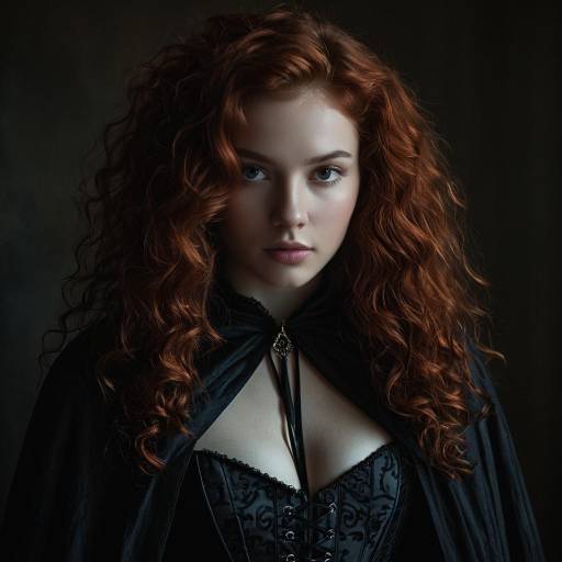 Gothic Portrait of Redhead Woman