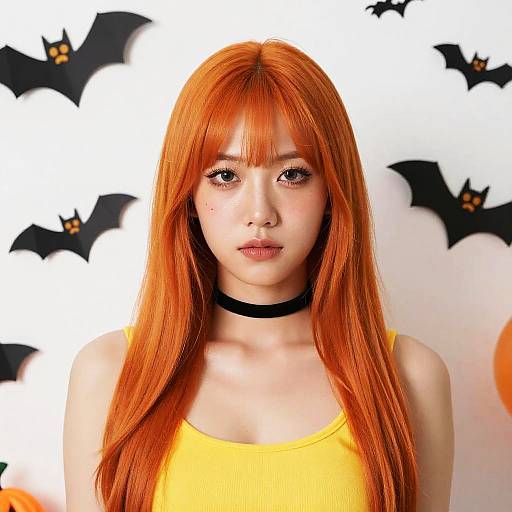 Woman with orange hair Halloween portrait