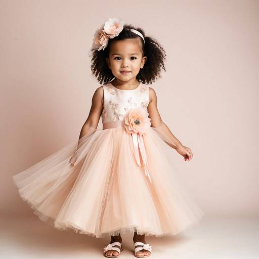 Toddler Girl in Elegant Peach Dress